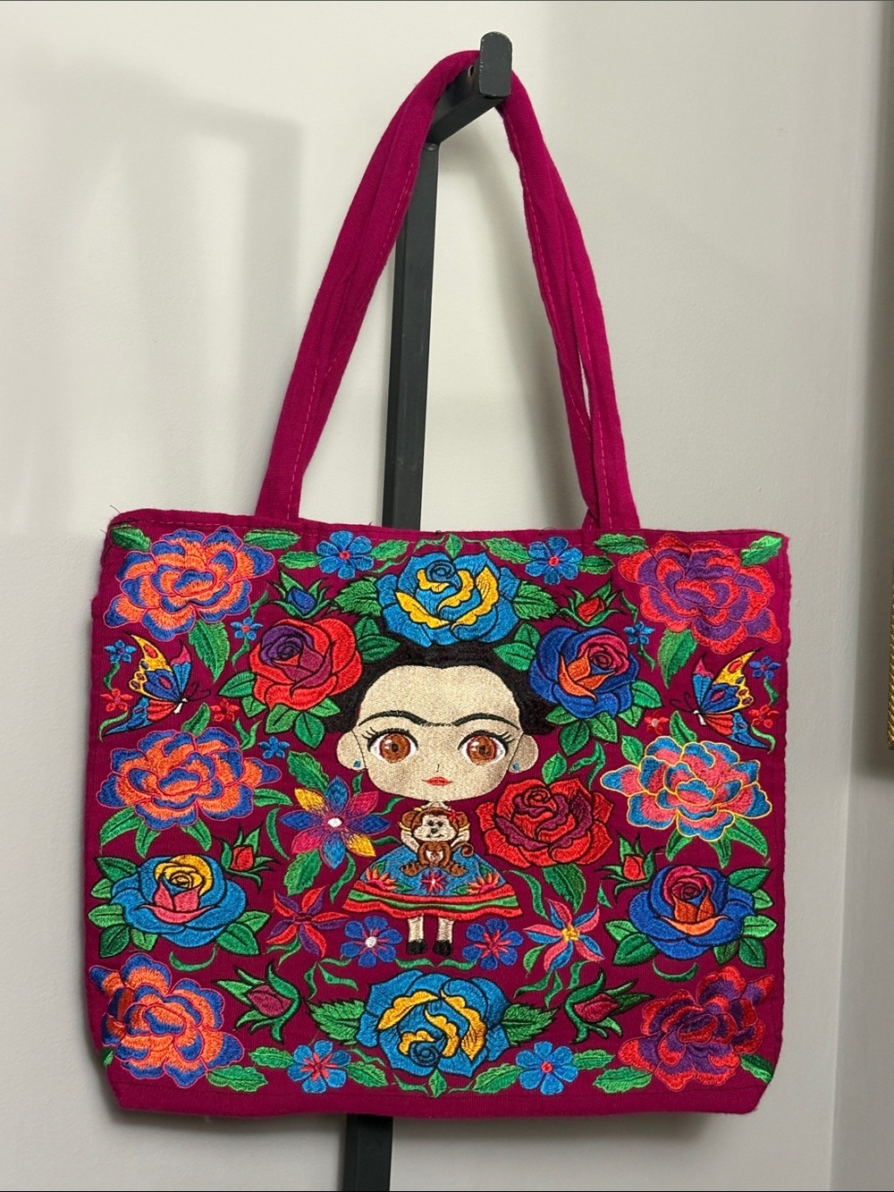 Little Frida Embroidered Tote Bag